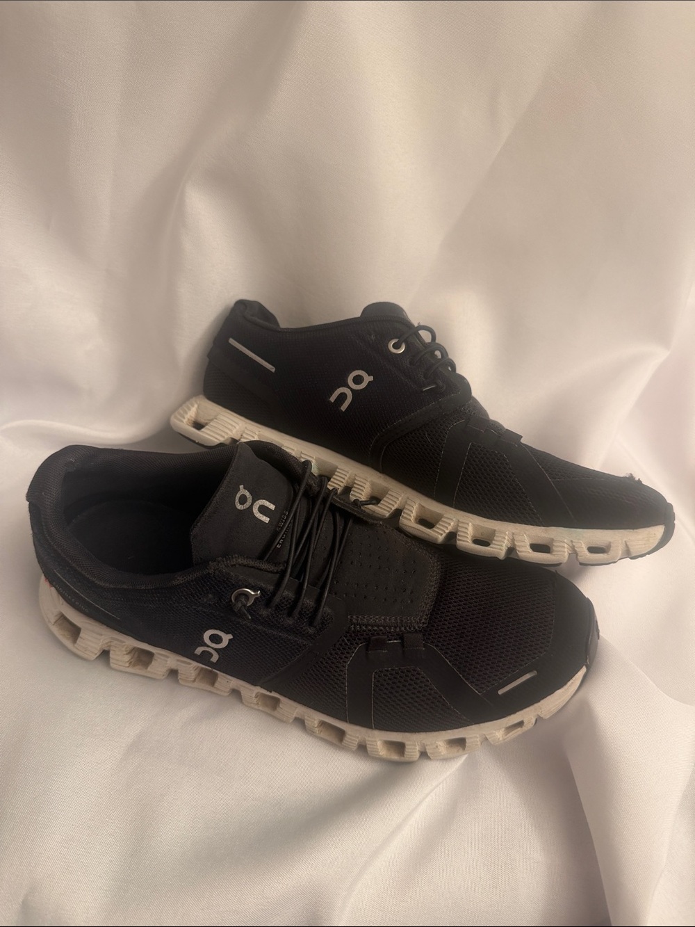 On Running Black Athletic Sneakers with White Soles